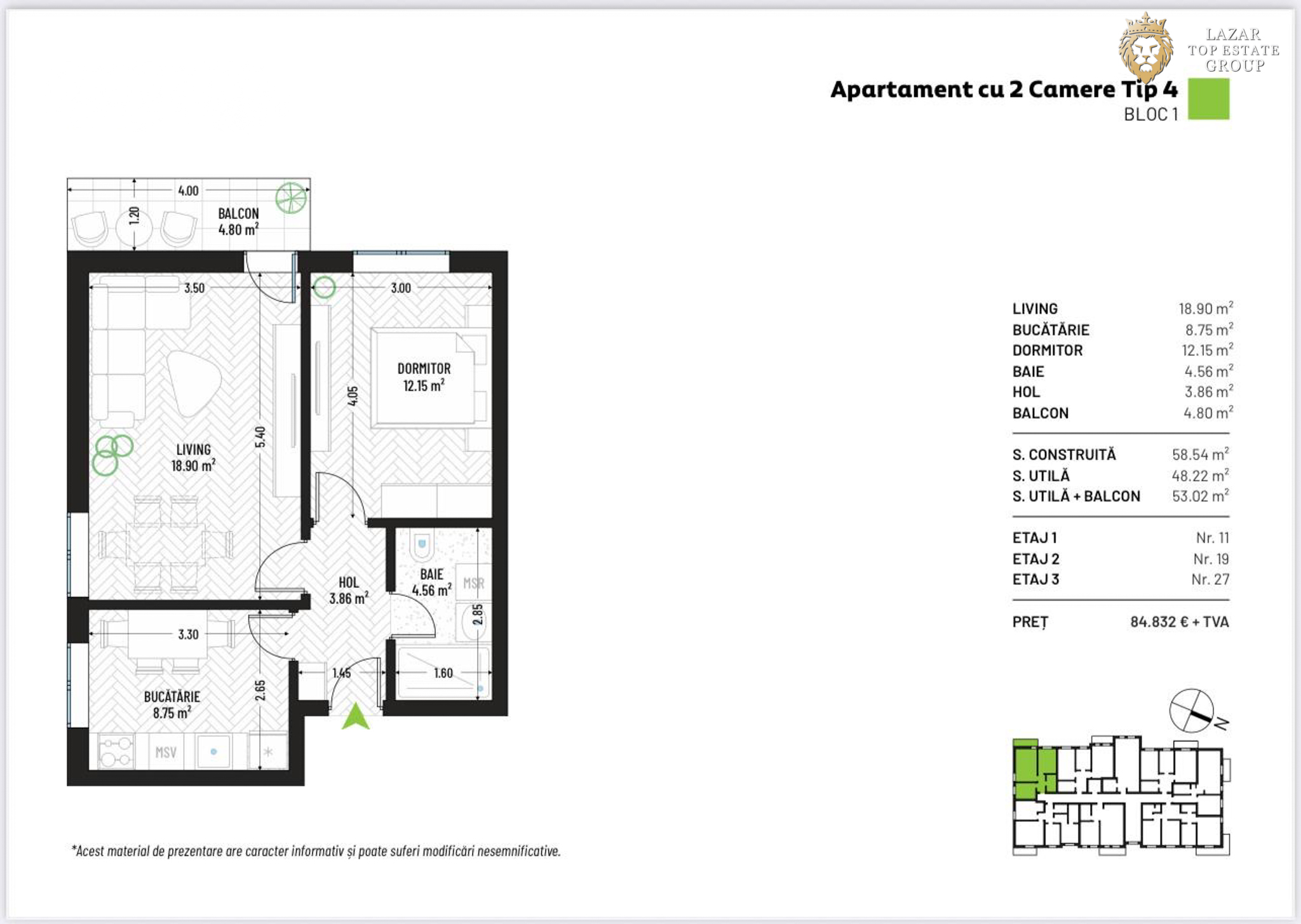 Apartament 2 camere Nou – Complex Rezidential